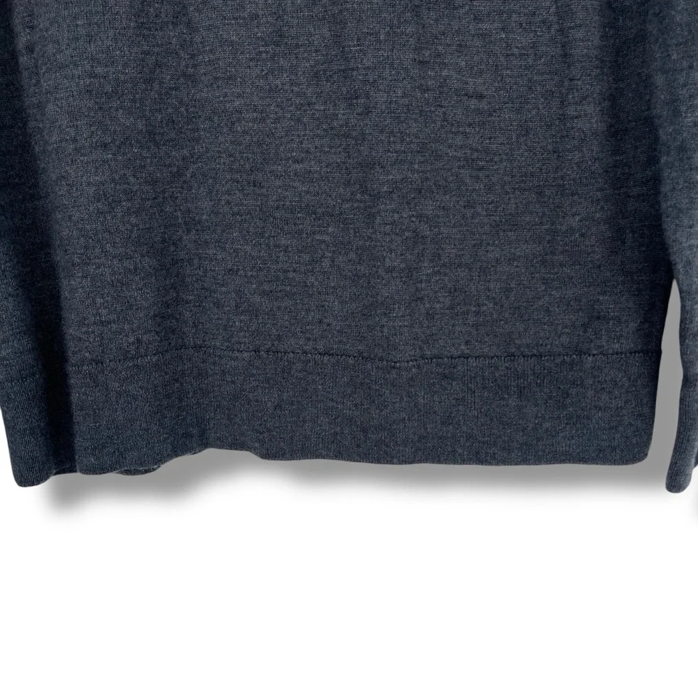 Untuckit Sweater Mens 100% Extra Fine Merino Wool Quarter Zip Pullover L Grey